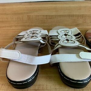 Women’s sandals 3 pair white black brown